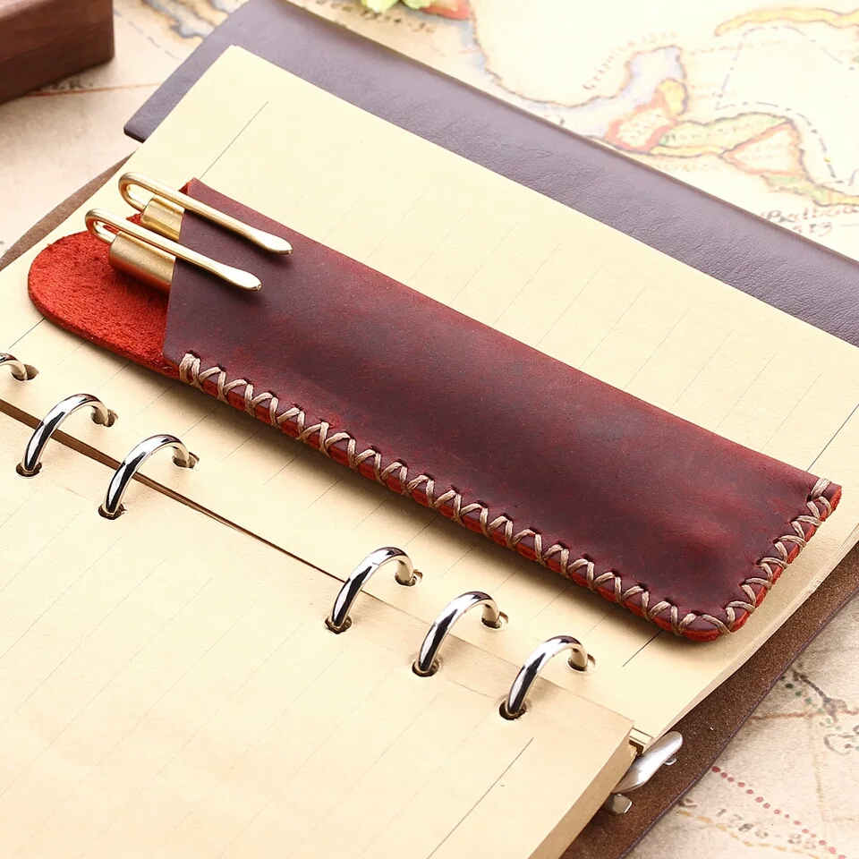 Leather Pen Holder / Pen Case / Genuine Leather Pen Holder / Pen Sleeve